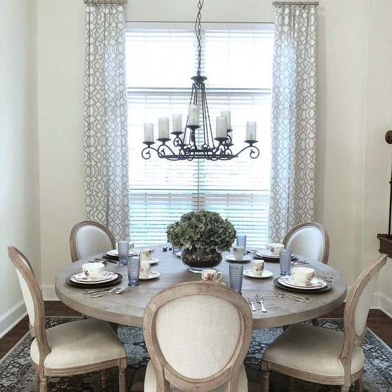 Light Gray White Lattice Sheffield Curtains Rod Pocket 63 72 Light Gray White Lattice Sheffield, Light Gray Dining Room Curtains
