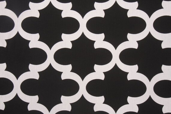 Black And White Fynn Trellis Lattice Curtains Rod Pocket 84 Etsy