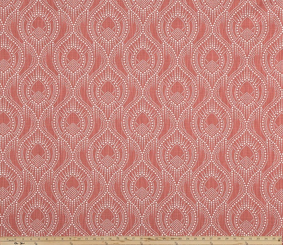 Red Scarlet Geometric Curtains Alyssa Slub Canvas Rod Pocket Etsy
