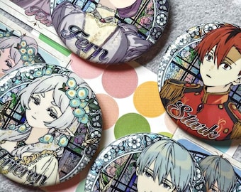 Frieren-verzamelspeld – 75 mm glittertinbadge Varen, Frieren, Himmel, Stark