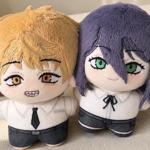 Chainsaw Man Reze & Denji Cotton Plush Doll 10cm | Anime Plush Keychain | Fandom Gift