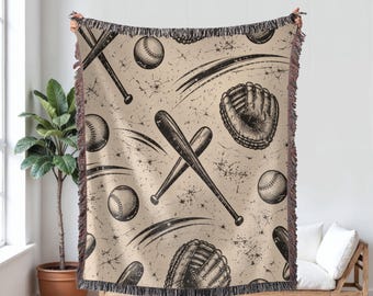 Baseball Woven Blanket, Baseball Gifts