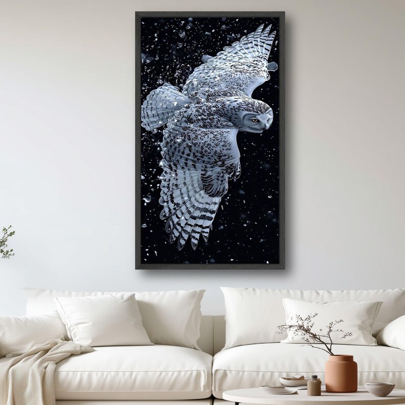 Snowy Owl Canvas Print, Winter Wildlife Art image 3