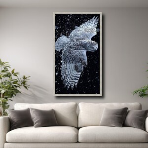 Snowy Owl Canvas Print, Winter Wildlife Art image 4
