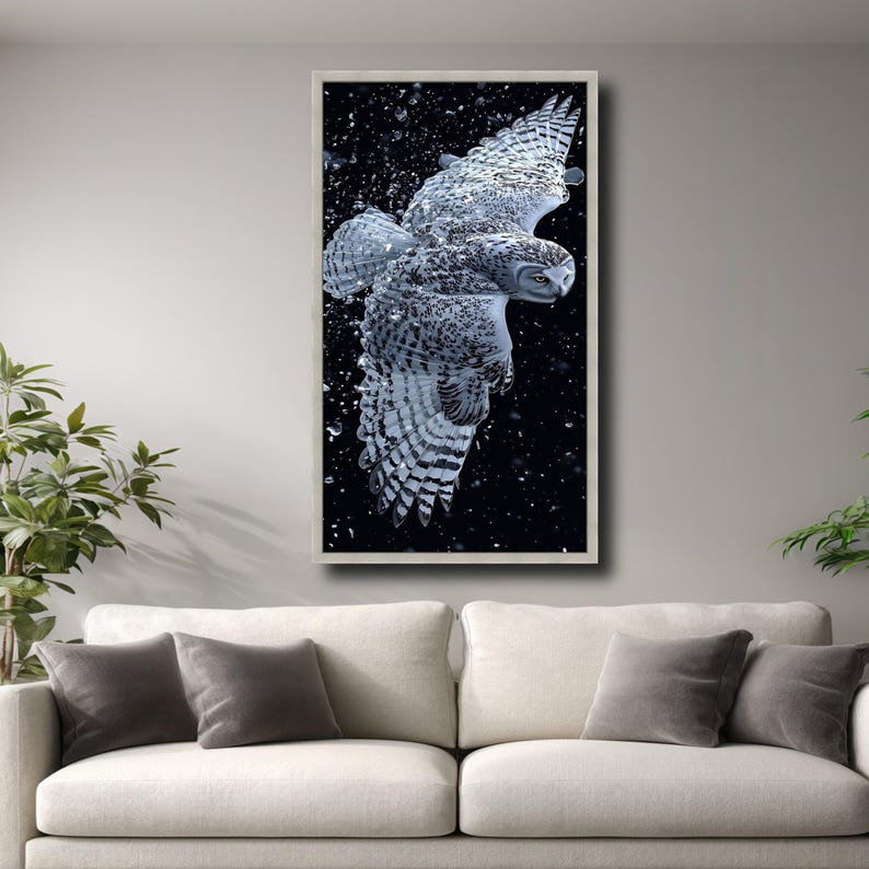 Snowy Owl Canvas Print, Winter Wildlife Art image 4