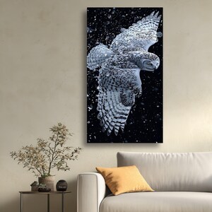 Snowy Owl Canvas Print, Winter Wildlife Art image 6
