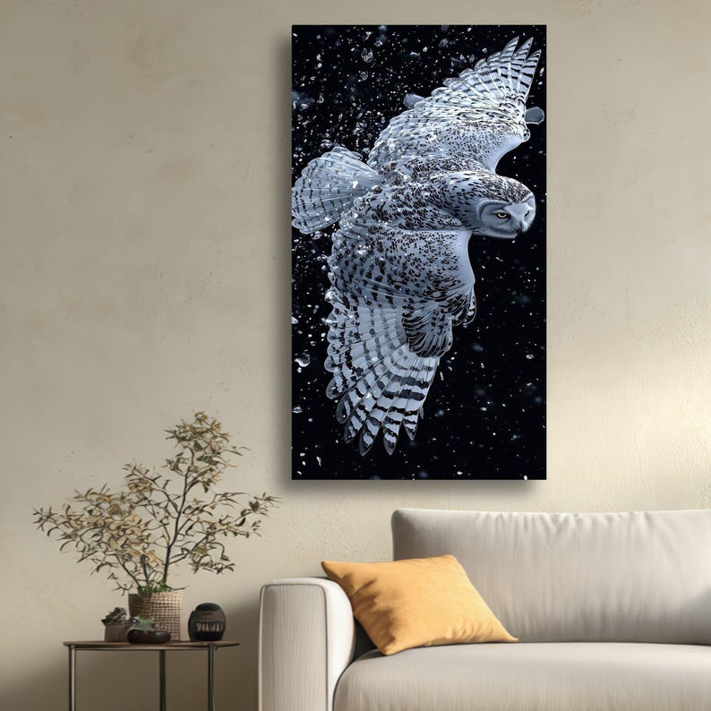 Snowy Owl Canvas Print, Winter Wildlife Art image 6