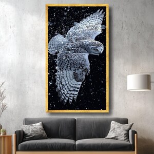 Snowy Owl Canvas Print, Winter Wildlife Art image 2