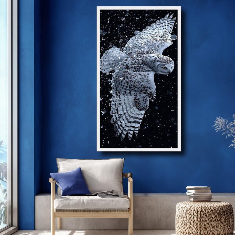 Snowy Owl Canvas Print, Winter Wildlife Art image 5