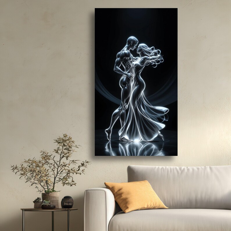 Glowing Couple Dance Canvas Romantic Silhouette Modern Wall Decor glowing-couple-dance-canvas-romantic-silhouette-modern-wall-decor