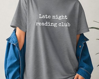 Camiseta del club de lectura nocturno, camiseta para amantes de los libros, camiseta para lectores, camiseta para mujeres, regalo para ratones de biblioteca, camiseta para ratones de biblioteca
