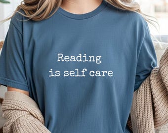 Lesen ist Selbstfürsorge-Shirt, Bücherwurm Selbstfürsorge-Hemd, lustiges Lesehemd, gemütliches Buch-Liebhaber-Geschenk, Bücherwurm-Kleidung