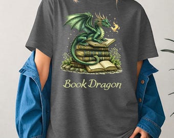 Book Dragon Shirt, Fantasy Book Lover T-Shirt, I’m Not a Bookworm Tee, Dragon Reader Shirt, Fantasy Reading Gift for Book Lovers
