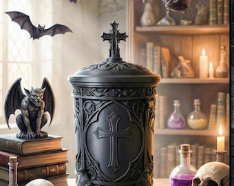 Gothic Canister Jar: Dark Home Accent Storage (3 Sizes Available)
