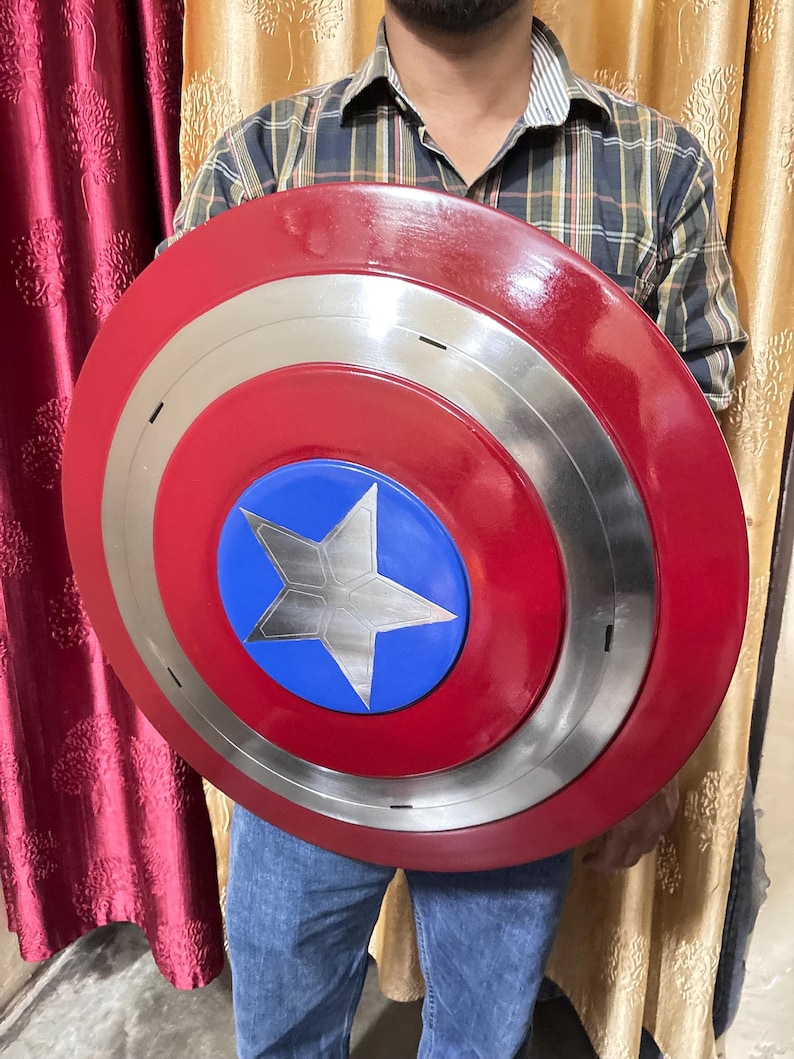 Captain America Shield Replica – 1:1 Scale Metal Prop, Cosplay, Comic Con Gift image 1