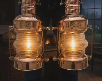 Handmade Copper Kerosene Lanterns – Vintage Oil Lamps for Rustic Nautical Decor