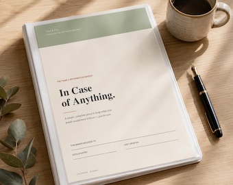 Family Emergency Binder | In Case of Emergency | Estate Planning Printable | When I Die Binder | Final Wishes Organizer | Instant PDF