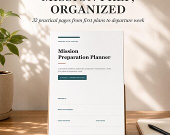 LDS Mission Preparation Planner PDF, Missionary Readiness Checklist and Departure Organizer