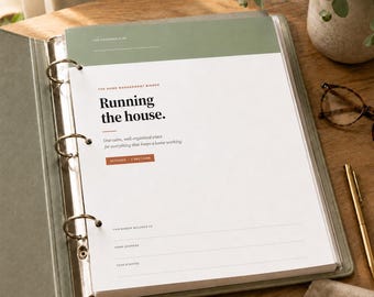 Home Management Binder Printable | House Cleaning Schedule | Household Organizer | Family Planner | Budget Tracker | Maintenance Log | PDF