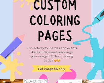 Custom Photo Coloring Page | Line Art Portrait (Digital Download)