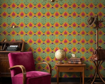Green vintage Floral Seamless Pattern | Vintage Indian Block Print Style (Digital Download)