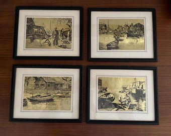Vintage Foil etchings