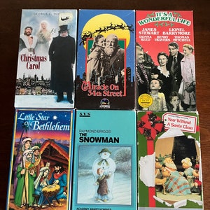 Six vintage Christmas VHS tapes