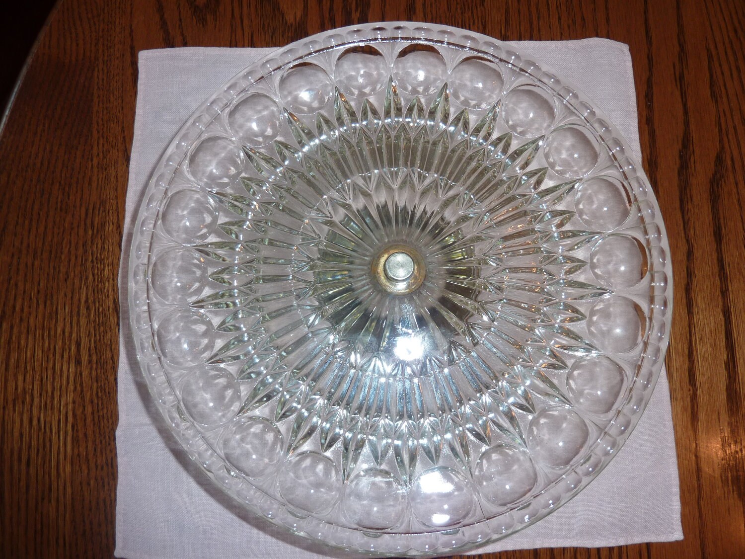 Crystal cake plate with silver plate base Etsy