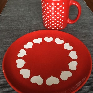 Waechtersback heart mug and dessert plate