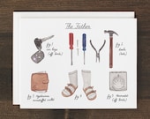 Bricoleur drôle de carte de fête des pères