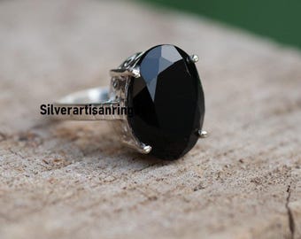 Handmade Black Onyx Sterling Silver Statement Ring