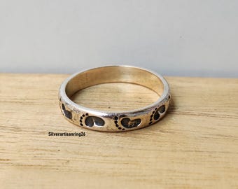 Footprint Sterling Silver Ring * Handmade Jewelry * Gift For Wedding