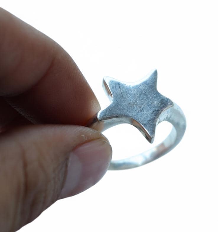 Handmade Star 925 Sterling Silver Ring, Solid Statement Stylish