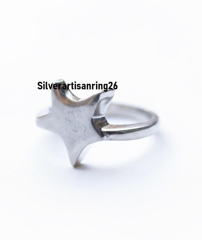 Handmade Star 925 Sterling Silver Ring, Solid Statement Stylish