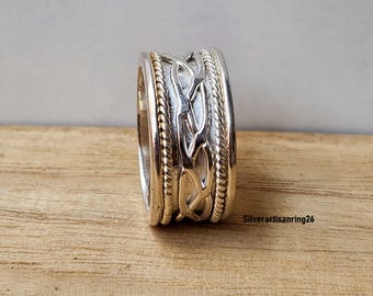 Cigar Band Silver Ring * 925 Sterling Silver Handmade Jewelry * Gift For New Year