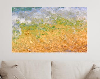 Abstract Beach Photography, Soft Ocean Waves Print, Coastal Wall Art