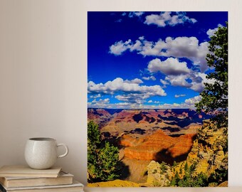 Arizona Landscape Print, Grand Canyon Panoramic Desert Vista, Modern Metal Wall Art
