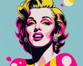 マリリン モンロー ウォール アート - 赤い唇をした白黒のマリリン