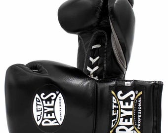 Cleto Reyes zwarte leren bokshandschoenen | Veterschoenen, handgemaakt