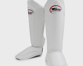 Espinilleras de cuero Twins Special para Muay Thai, Kickboxing y MMA