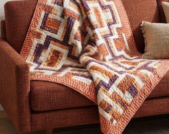 Cross Block Baby Quilt Pattern PDF Beginner Charm Pack Scrappy Nursery Lap Quilt Download