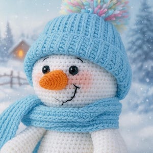 Crochet Snowman Pattern: Amigurumi New Year Toy (PDF - English), Christmas plush toys