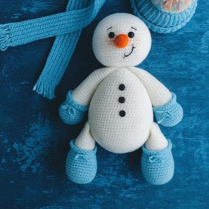Chunky Velvet No-Sew Snowman Crochet Pattern PDF | Quick Christmas Amigurumi Plushie | Easy Beginner Holiday Decor Digital Download