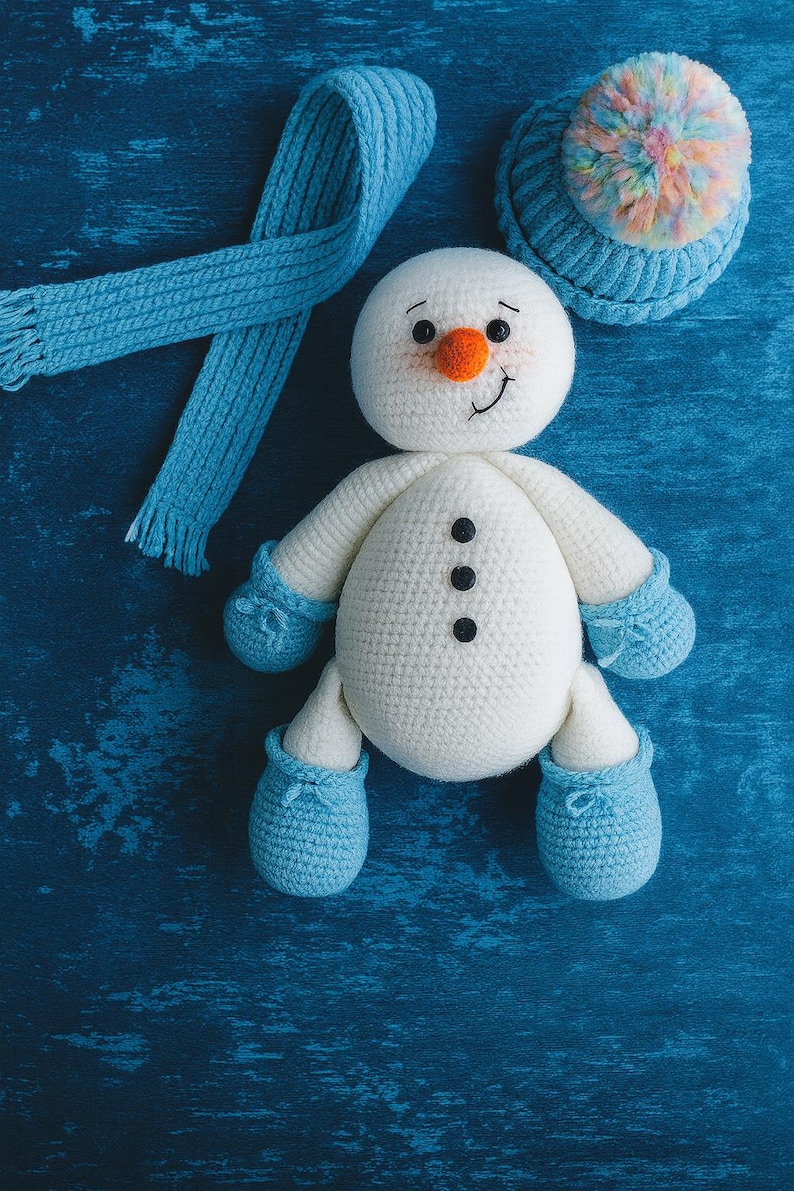 Snowman Crochet Pattern PDF • Amigurumi Winter Plush • Holiday Frosty ...