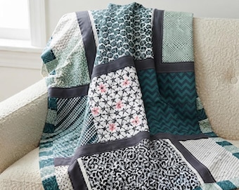 Plus Cross Block Quilt Pattern PDF Easy Patchwork Guide Modern Geometric Bed Tutorial Printable