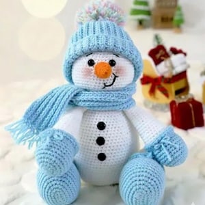 Snowman Crochet Pattern PDF, Amigurumi PDF, Christmas Holiday Gift, Easy Chrochet Pattern