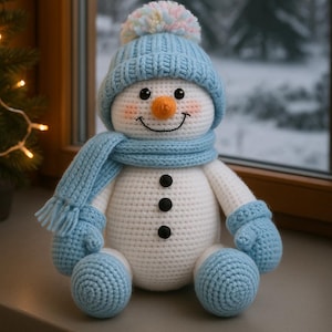 CROCHET PATTERN Snowman 26 cm / Amigurumi tutorial PDF file