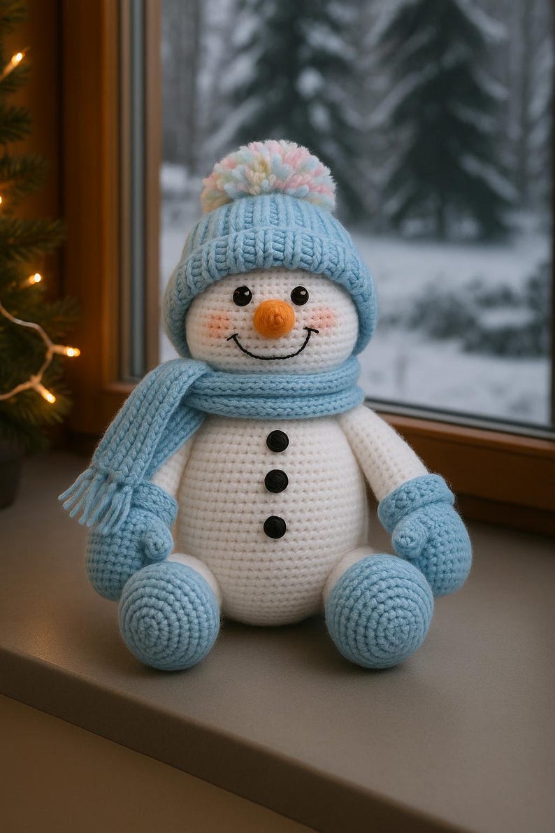 CROCHET PATTERN Snowman 26 cm / Amigurumi tutorial PDF file