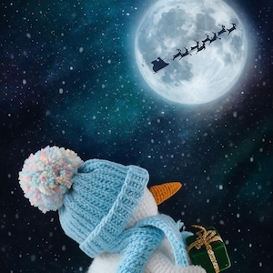 Plush Snowman Crochet Pattern PDF, Cute Amigurumi Winter Toy, Beginner Christmas Crochet Tutorial, Soft Velvet Snowman DIY Holiday Decor