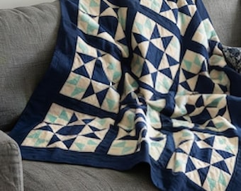 Star Passion Ohio Quilt Pattern PDF Beginner Patchwork Twin Quilt Instant Download